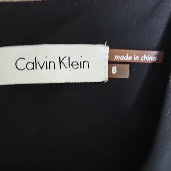 Vintage Classic Calvin Klein Black Sheath Dress with Tan Accent Size 8 - Picture 8 of 9